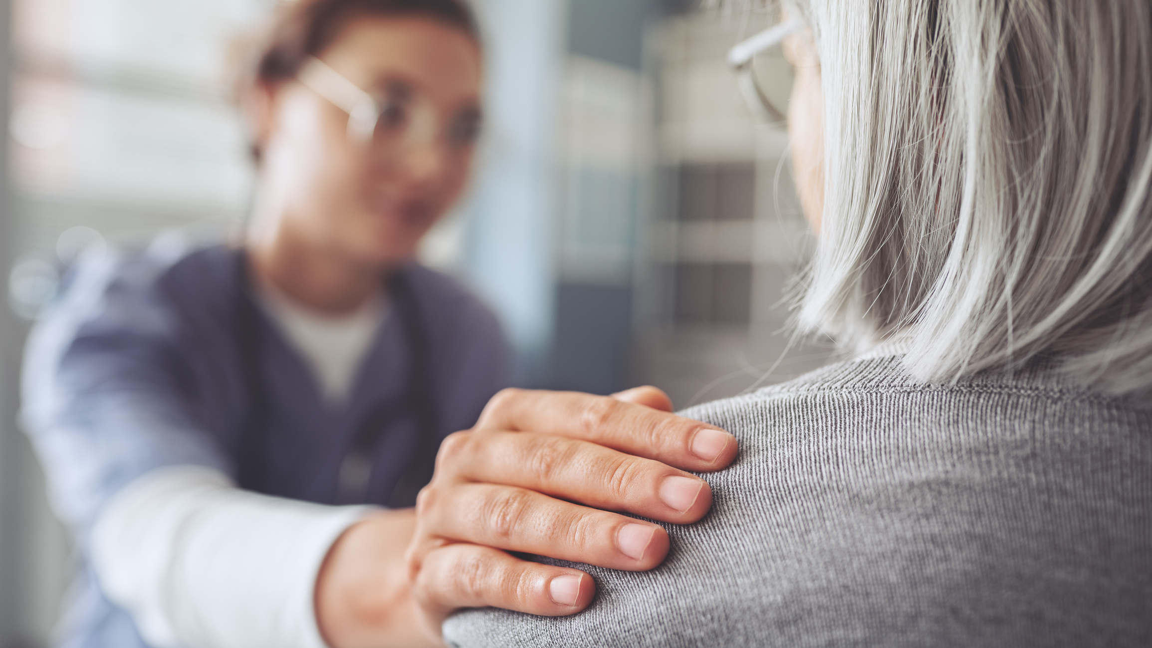 A caregiver with a patient